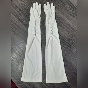 Vintage Elbow Length Satin Evening Gloves